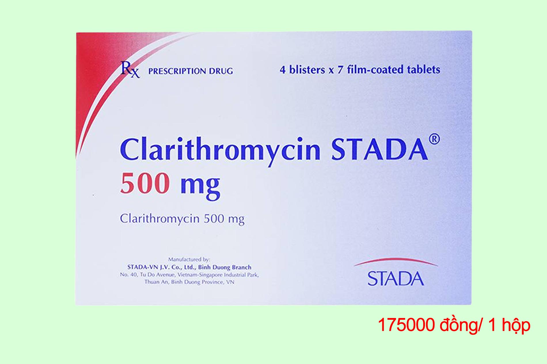 Thuốc Clarithromycin Stada 500mg giá bao nhiêu?