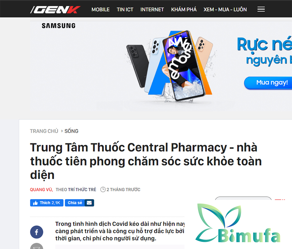 Báo Genk: Trung Tâm Thuốc Central Pharmacy - nhà thuốc tiên phong chăm sóc sức khỏe toàn diện