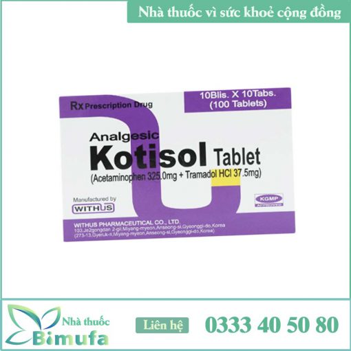 Hình ảnh mặt trước của hộp thuốc Kotisol