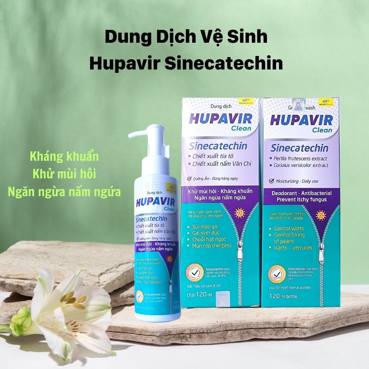 Công dụng của Dung Dịch Vệ Sinh Hupavir Sinecatechin