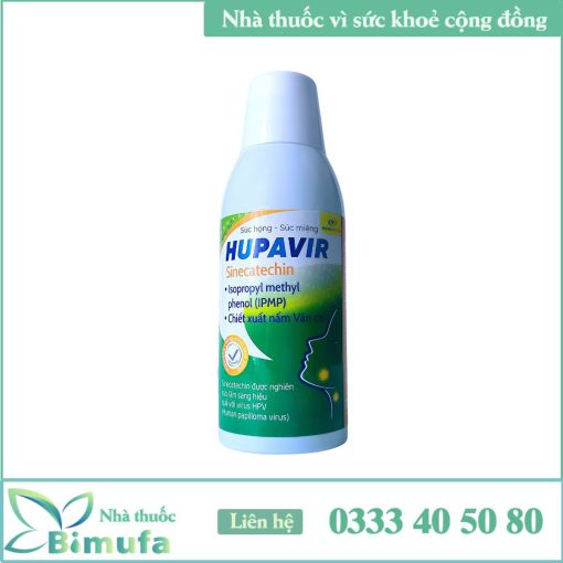 Dung dịch Súc họng - Súc miệng Hupavir Sinecatechin