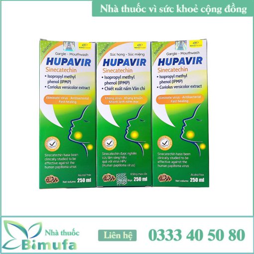 Dung dịch Súc họng - Súc miệng Hupavir Sinecatechin