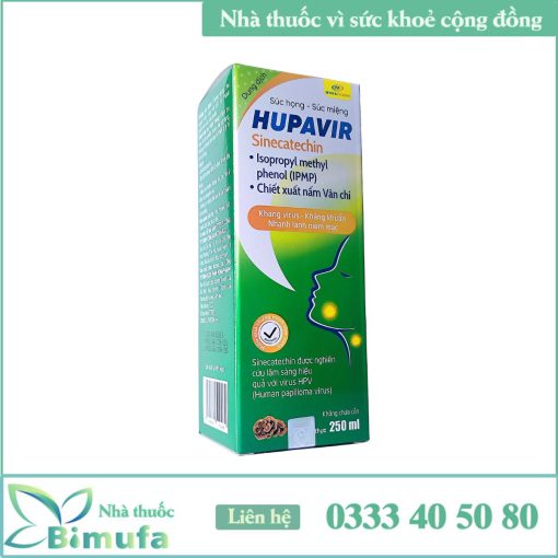 Dung dịch Súc họng - Súc miệng Hupavir Sinecatechin