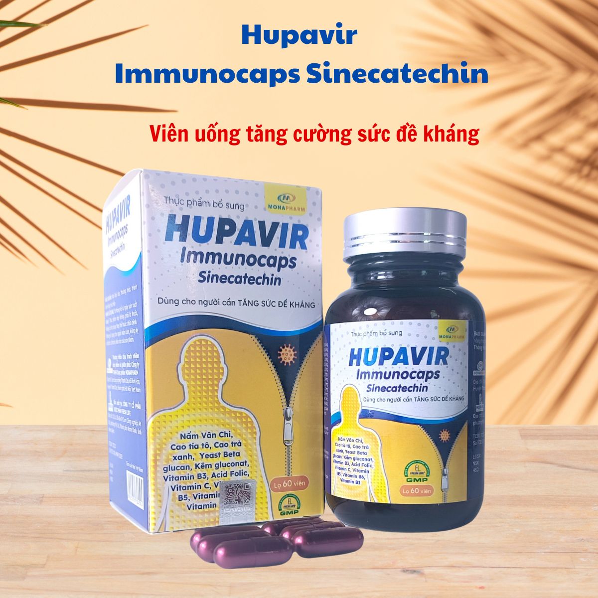 Hupavir Immunocaps Sinecatechin tăng cường sức đề kháng