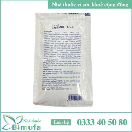 Dầu tắm gội Cromix-Lice